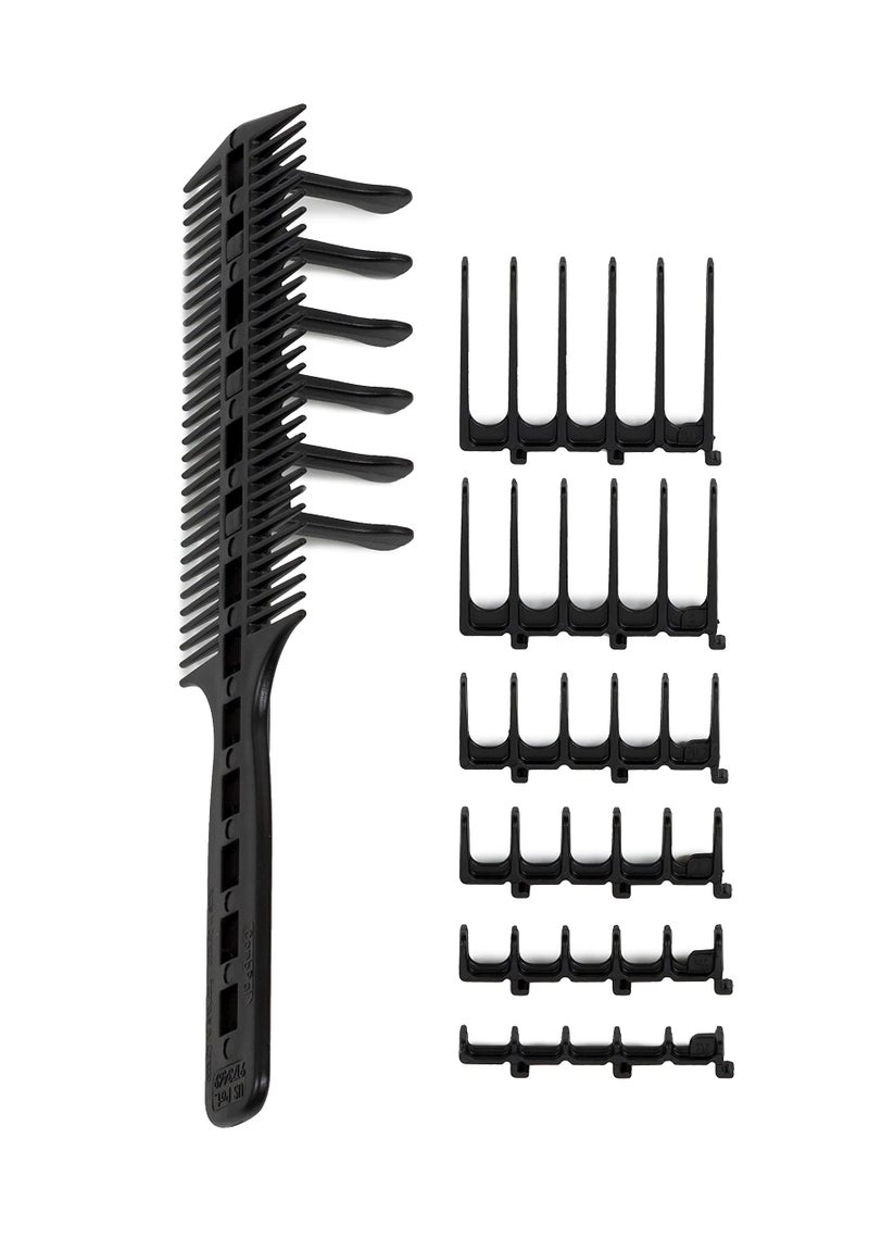 CombPal Scissor Clipper Over Comb Hair Cutting Tool - Barber DIY Home Hair Trimming Guide Comb Set (Classic Set, Black) - Image 1